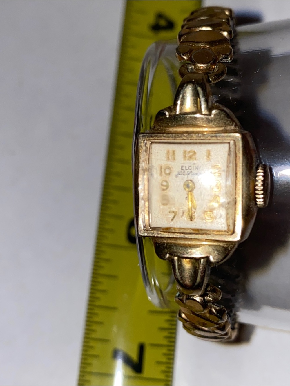 Elgin Deluxe 10K Gold Plated Watch - 1940s Watch, Flex / Stretch Adjustable